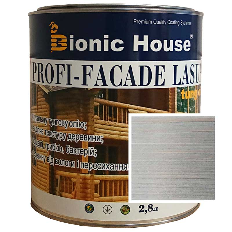 

Краска для дерева PROFI-FACADE LASUR tung oil 2,8л Белый Мрамор