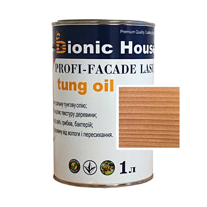

Краска для дерева PROFI-FACADE LASUR tung oil 1л Клен