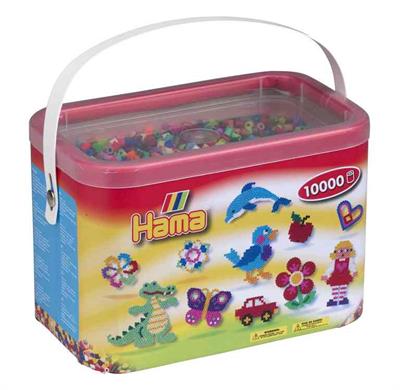 

Мозаика HAMA Набор цветных бусин Hama 10 000 шт 50 цветов Midi 5+