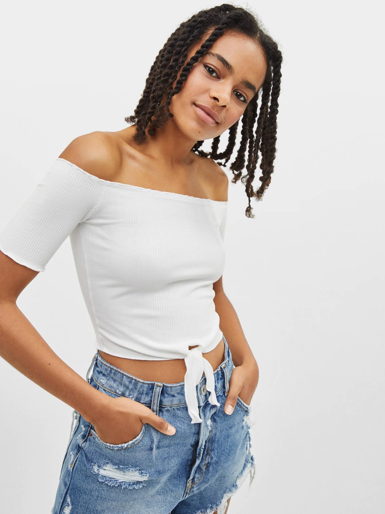 

Топ Bershka 2433/315/251-ACTS M Белый