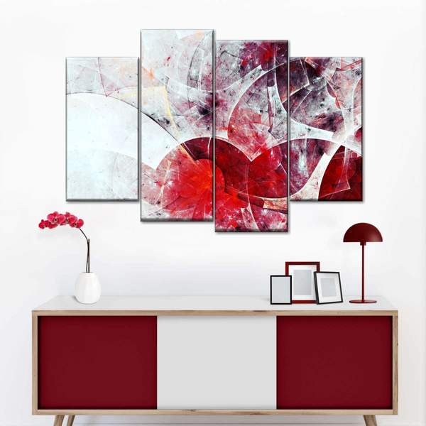 

Модульная картина из четырех частей Аббстракция зимней вишни 89x56 см