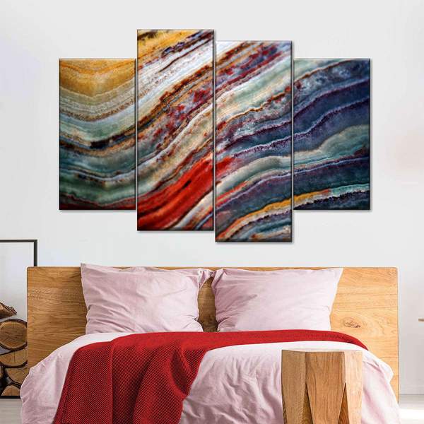 

Модульная картина из четырех частей Цветные пряди 89x56 см