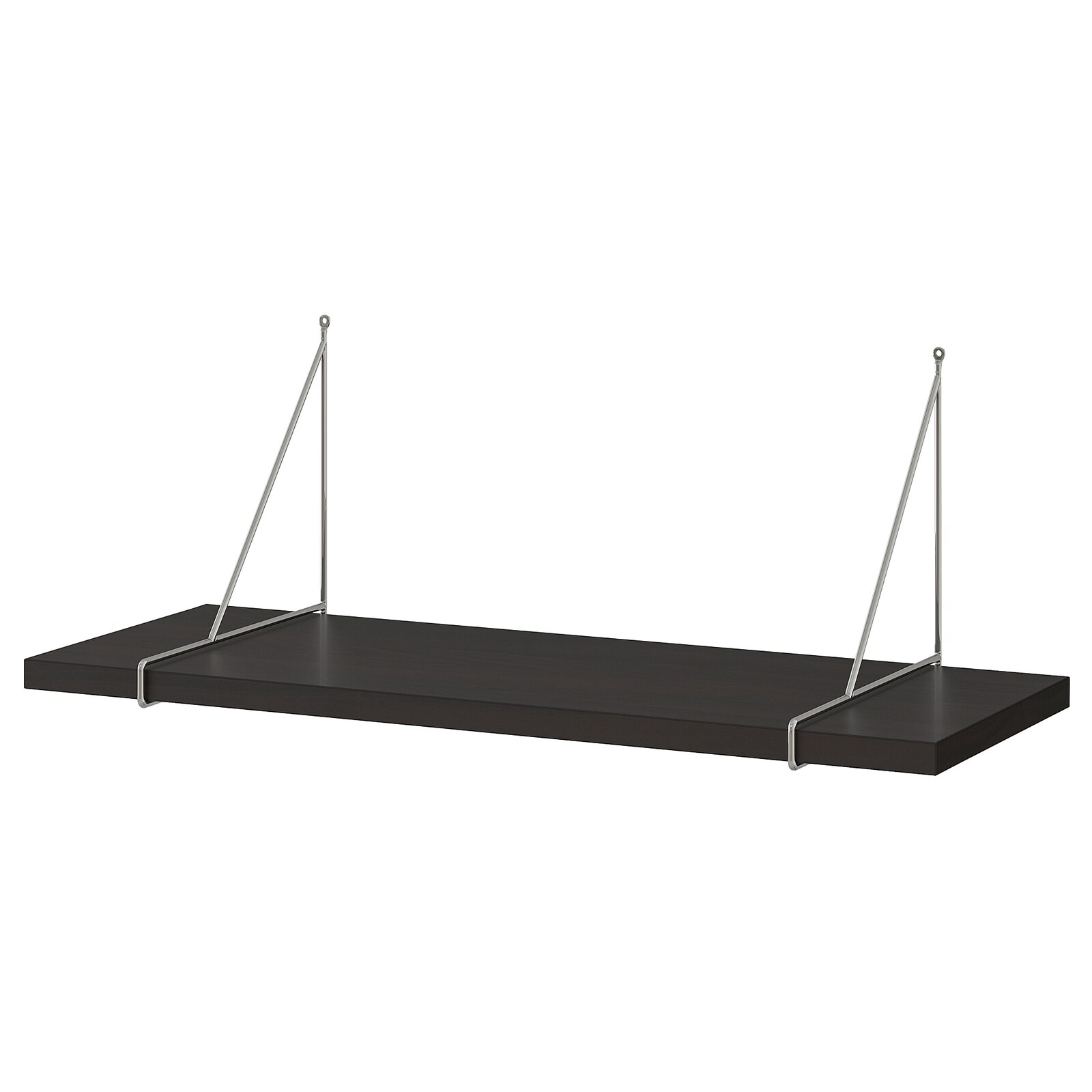 

Полка IKEA BERGSHULT/PERSHULT навесная 80x30 см коричнево-чёрный, хромированный 492.907.34
