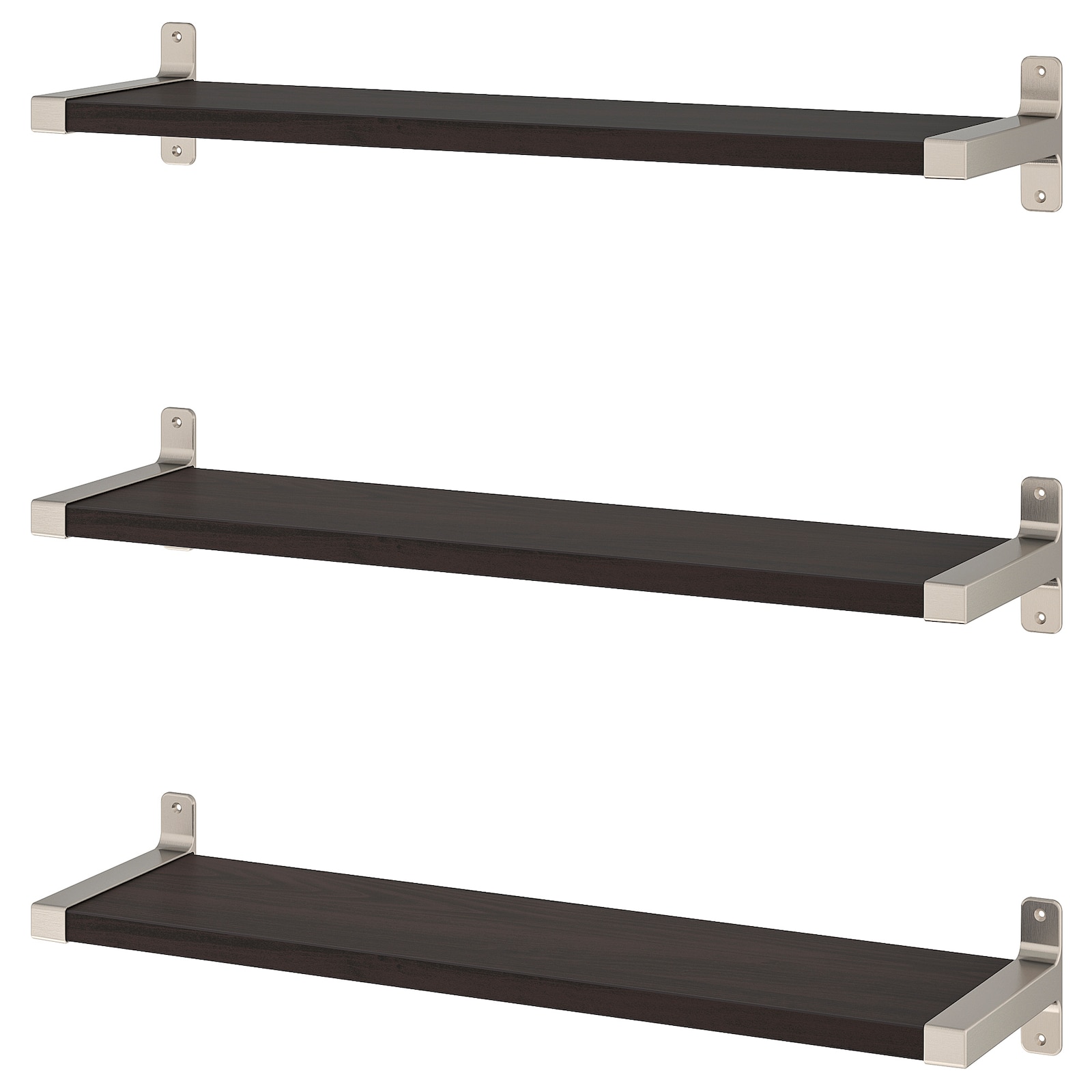 

Полка IKEA BERGSHULT/GRANHULT навесная 80x20 коричнево-чёрный, никелированный 792.910.77
