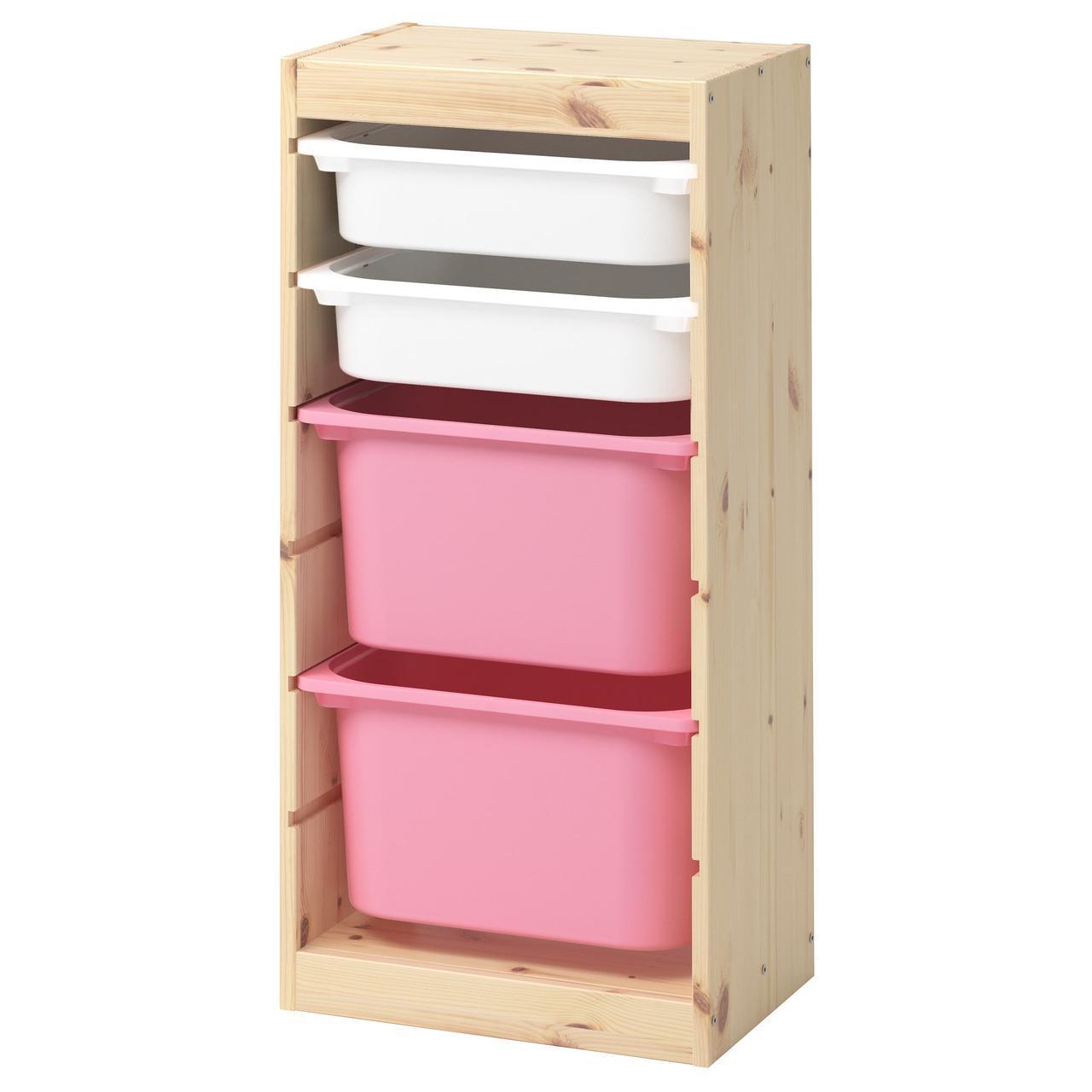

Комод для игрушек IKEA TROFAST 44x30x91 см сосна розовый белый (193.380.54)