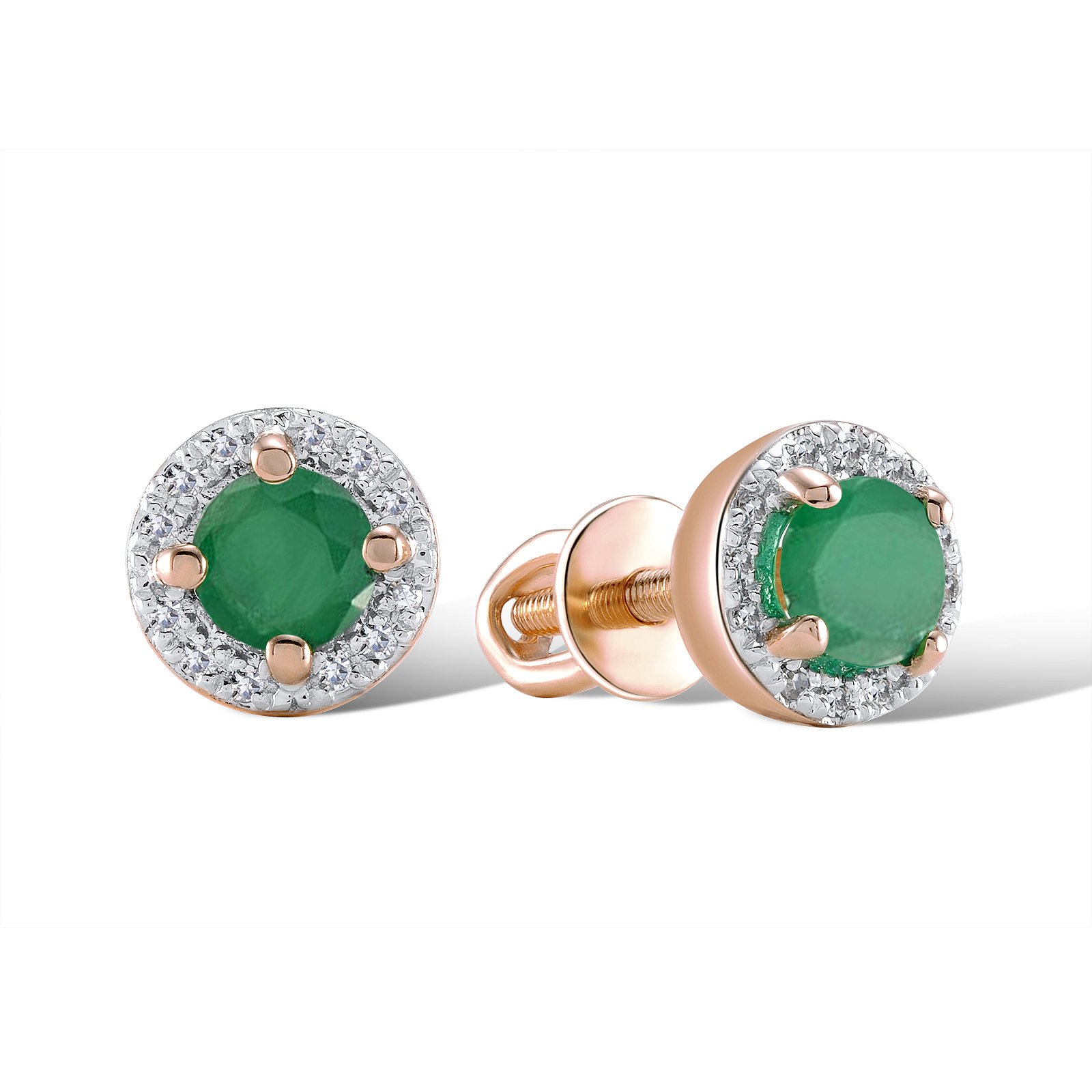 

Серьги из красного золота с бриллиантами и изумрудами 320320