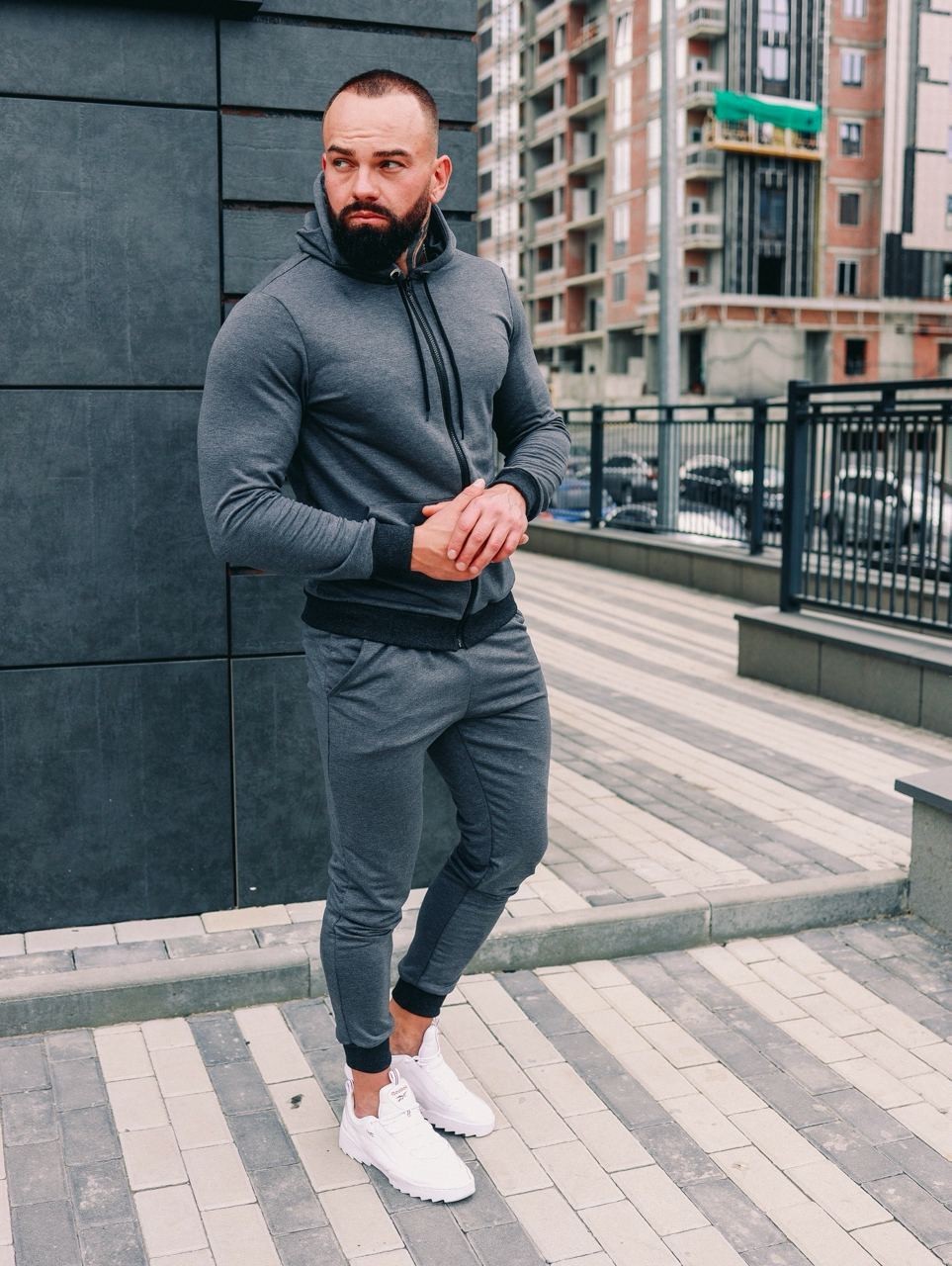 

Спортивный костюм с капюшоном Top Clothes L Серый К-305-2