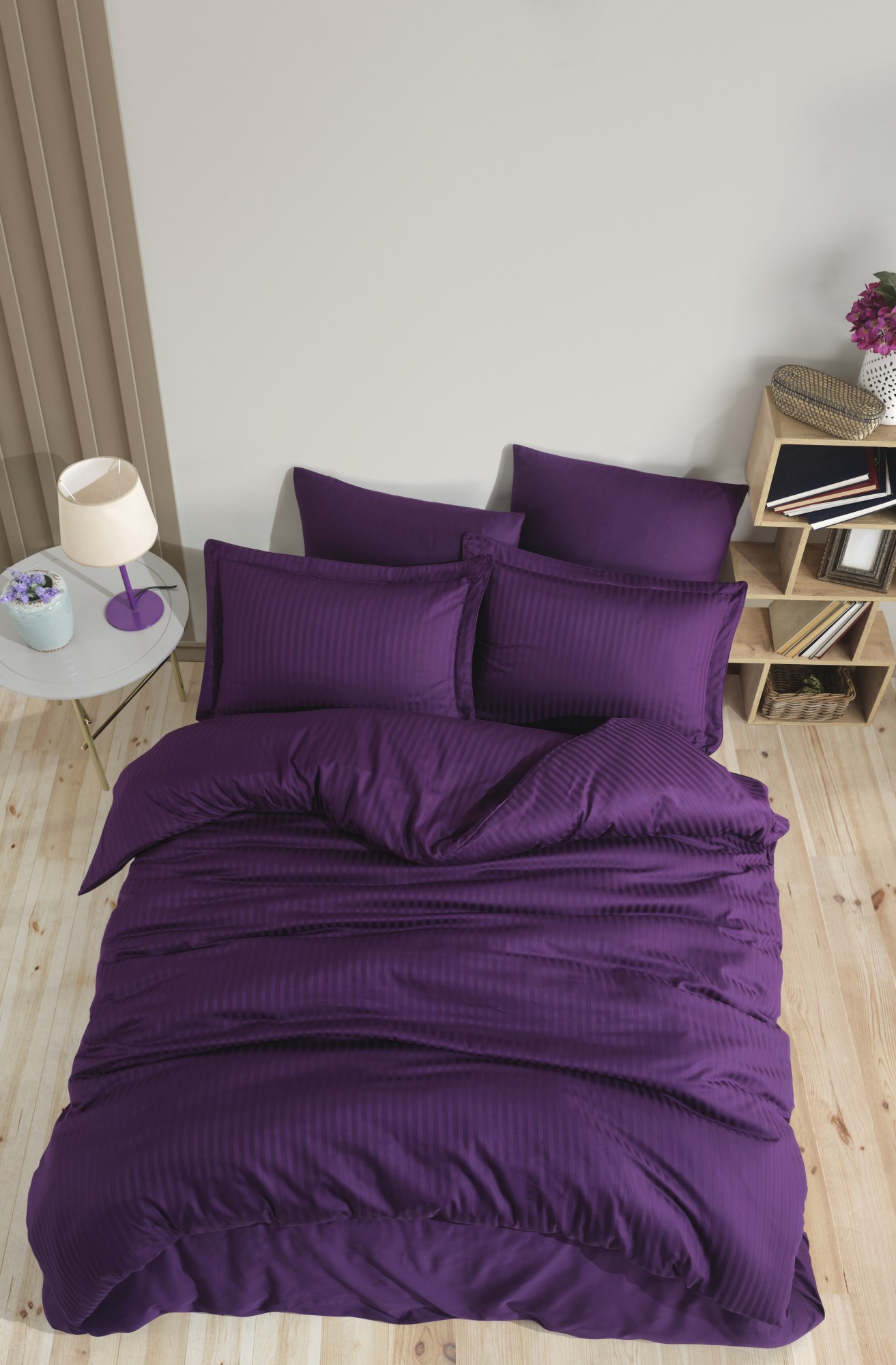 

КПБ HOBBY Exclusive Sateen Diamond Cizgili фіолетовий 200*220/4*50*70