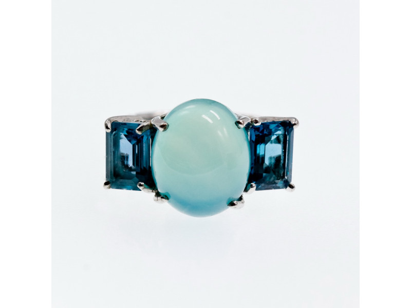 

Серебряное кольцо с аквамаринами Морская сказка Натуральный Sky Jewelry 002955