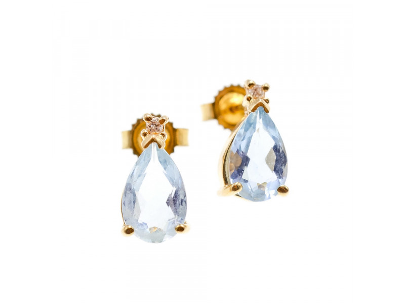 

Золотые серьги-гвоздики с Топазом и Бриллиантом Sky Jewelry 001430