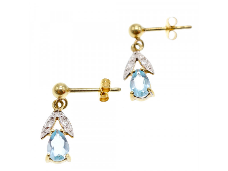 

Золотые серьги 18 К (750 проба) с топазом и бриллиантами Sky Jewelry 001234