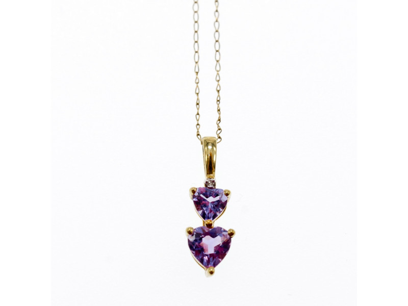 

Золотая цепочка с кулоном аметист и бриллиант Сердца Натуральный Sky Jewelry 002677