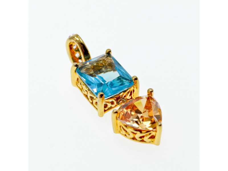 

Серебряный кулон в позолоте с топазом гелиодором и фианитами Натуральный Sky Jewelry 003066