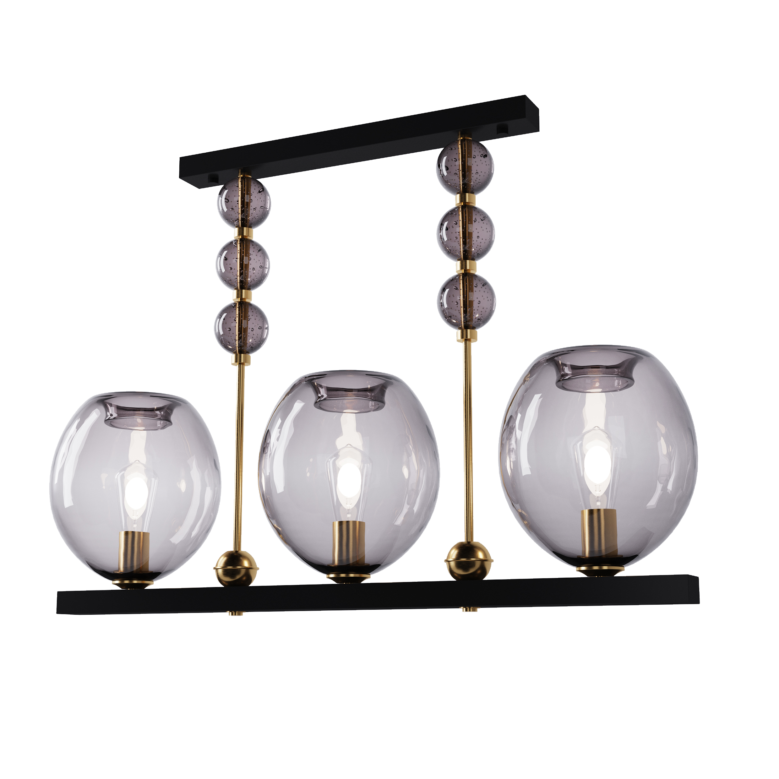 

Подвесная люстра для гостиной, спальни, кафе, офиса Colourglass UP 12101-13 стекло черный/латунь коричневый PikArt