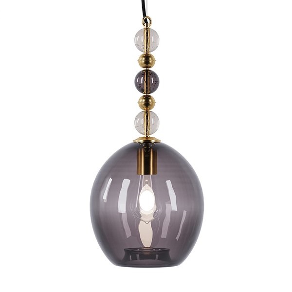 

Подвесной светильник для кухни, спальни, бара, прихожей, коридора Colorglass Balls 5434-3 стекло черный/латунь коричневый PikArt