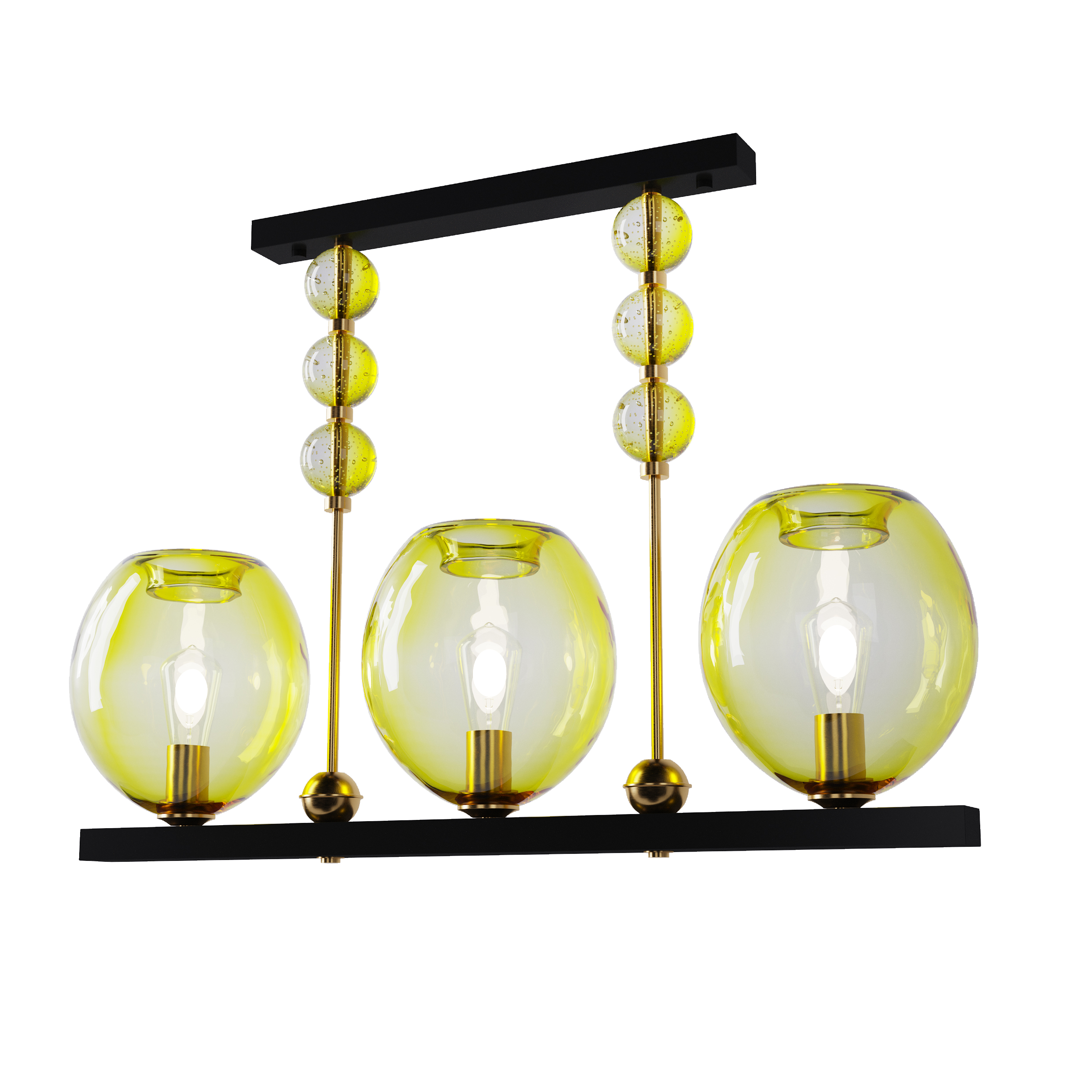 

Подвесная люстра для гостиной, спальни, кафе, офиса Colourglass UP 12101-5 стекло зеленый/латунь коричневый PikArt