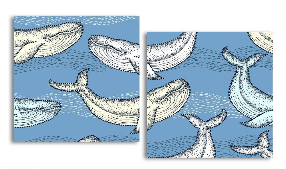 

Модульная картина LaPrint Киты 130х70 см