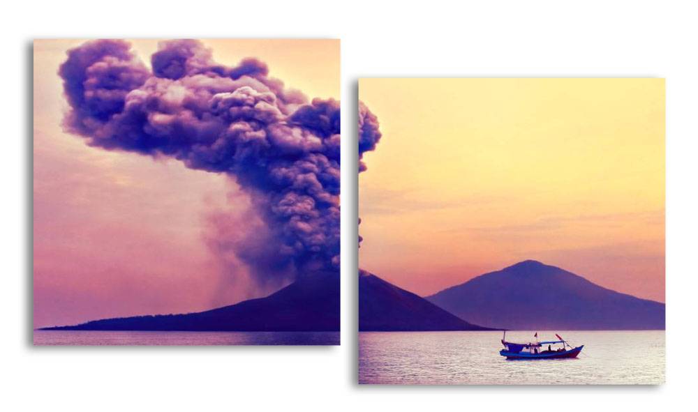 

Модульная картина LaPrint Извержение вулкана 100х54 см