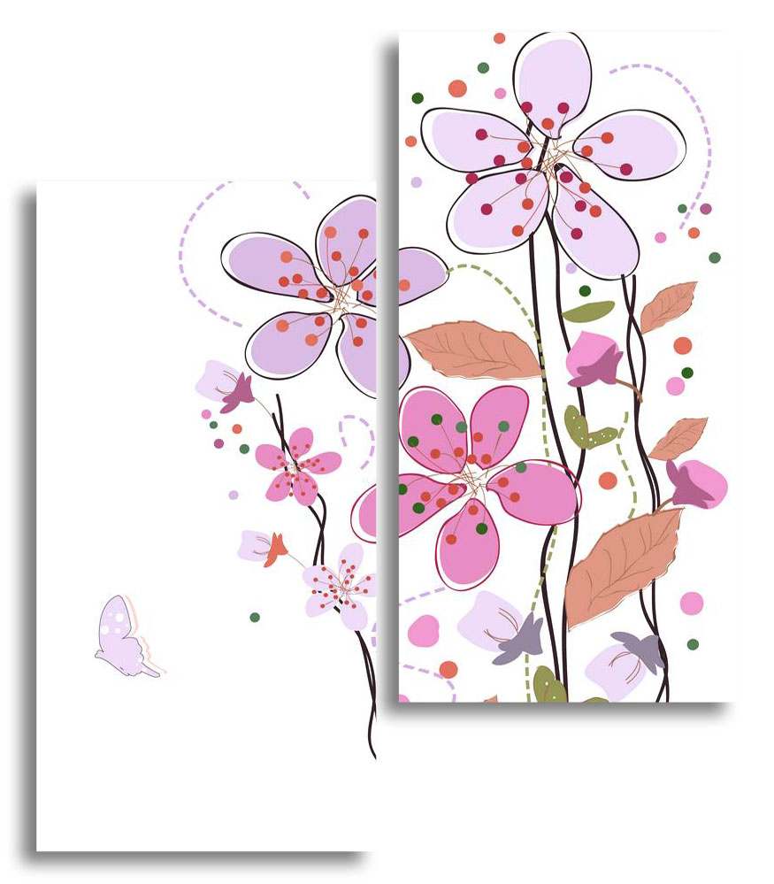 

Модульная картина LaPrint Цветочки 100х116 см