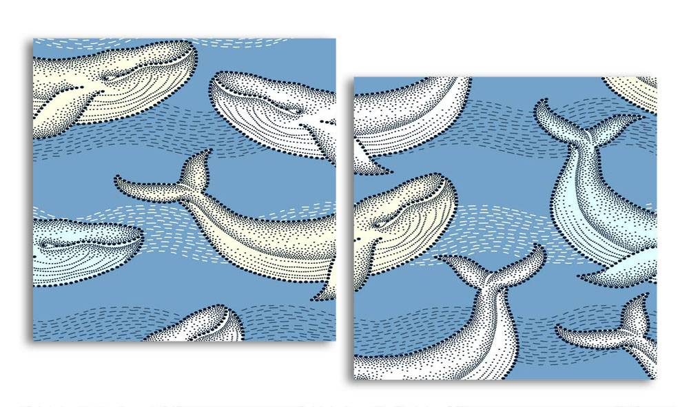 

Модульная картина LaPrint Киты 130х70 см