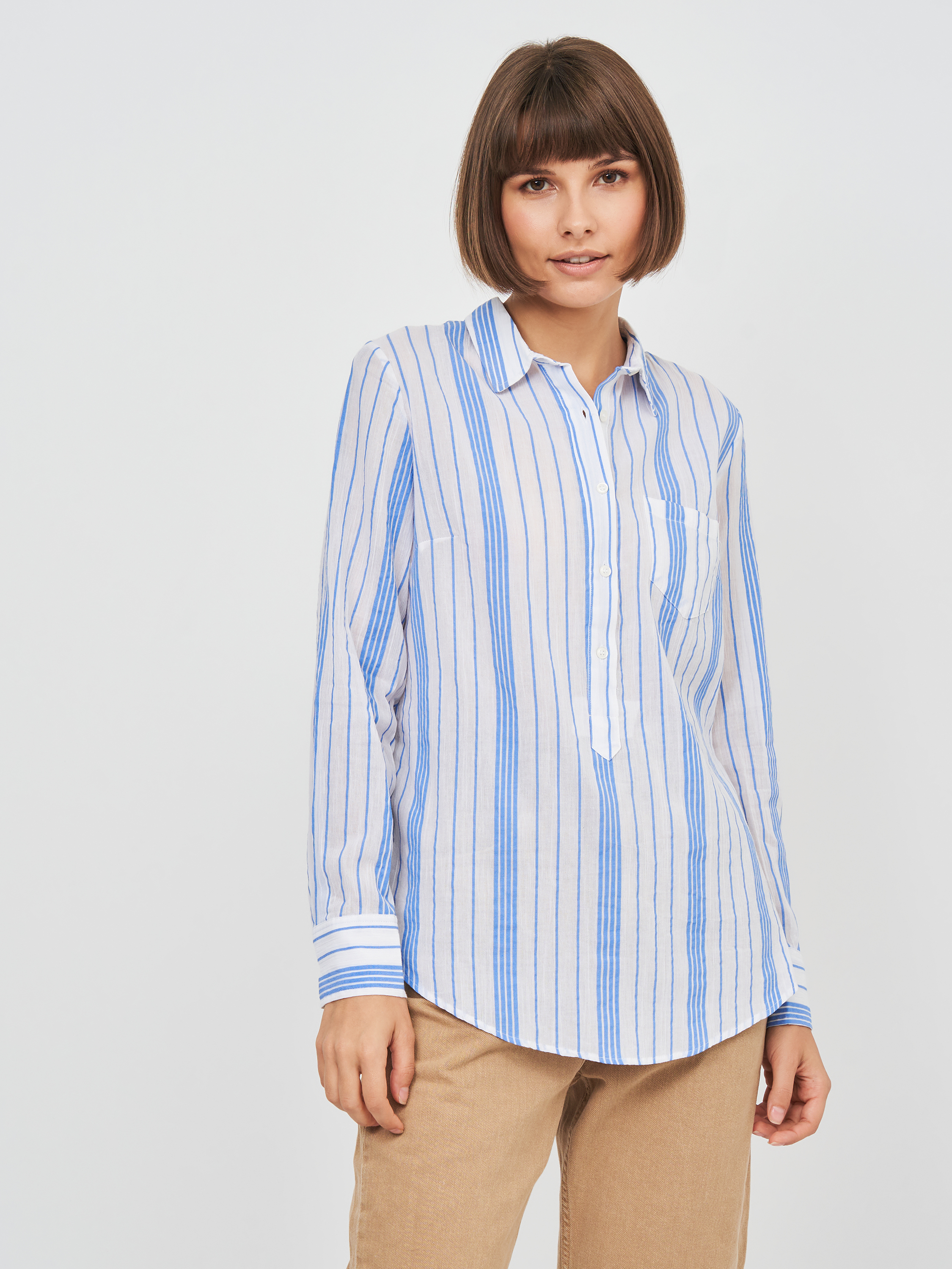 

Рубашка Koton 7YAK68260OW  Blue Stripe, Рубашка Koton 7YAK68260OW 36 Blue Stripe