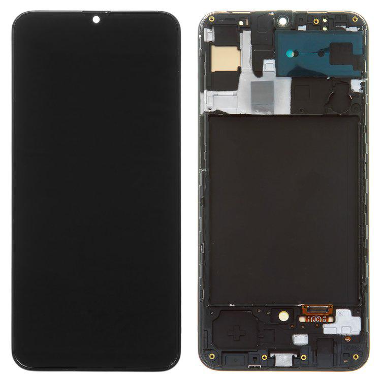 

Дисплей для Samsung A307 Galaxy A30s, чорний, із сенсорним екраном, з рамкою, (OLED), High Copy