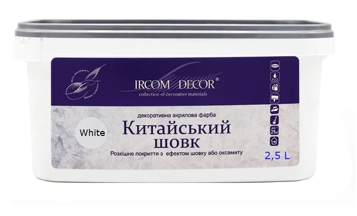 

Декоративная краска Ircom Dekor Китайский Шелк White 2,5л