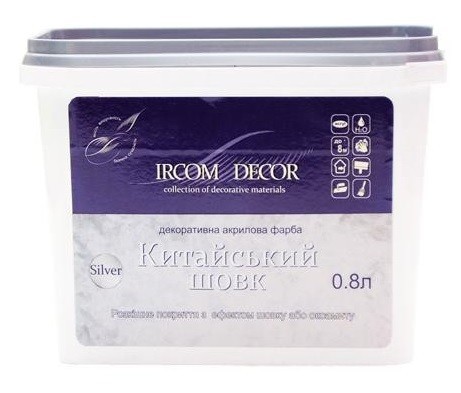 

Декоративная краска Ircom Dekor Китайский Шелк Silver 0,8л