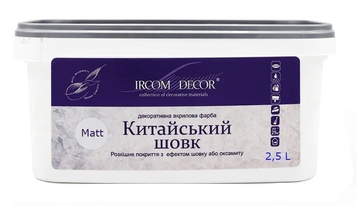 

Декоративная краска Ircom Dekor Китайский Шелк Silver Matt 2,5л