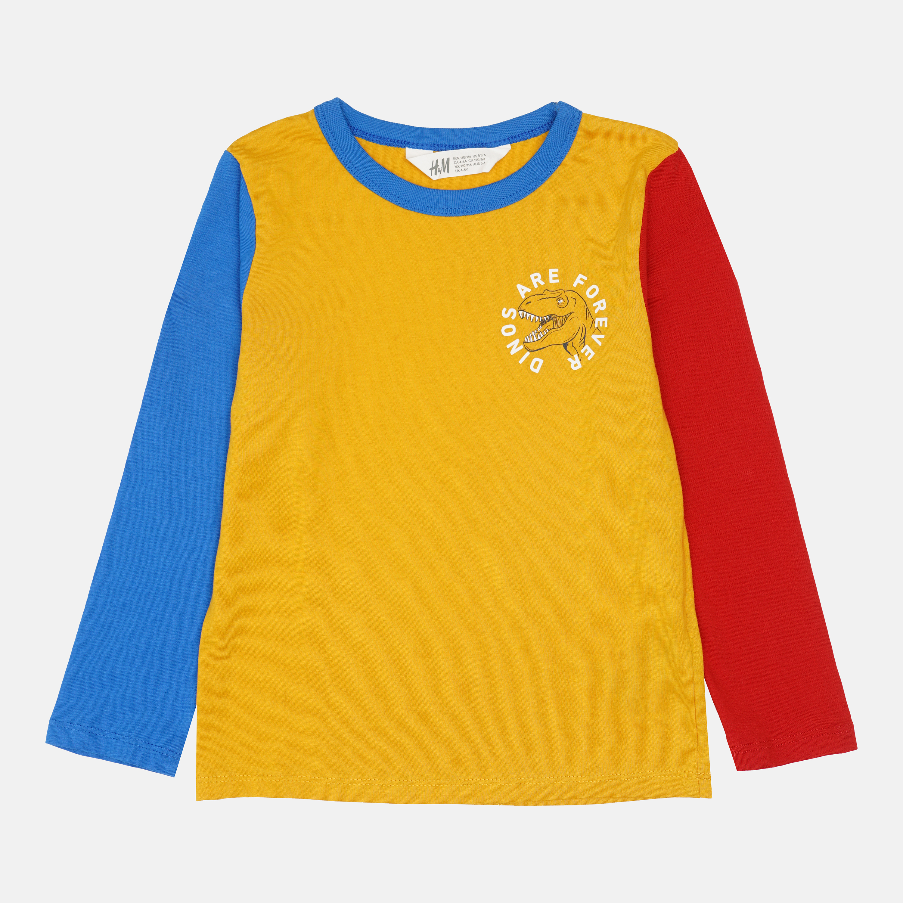 

Футболка с длинными рукавами H&M 807-9471802 110-116 см Оранжево-синяя
