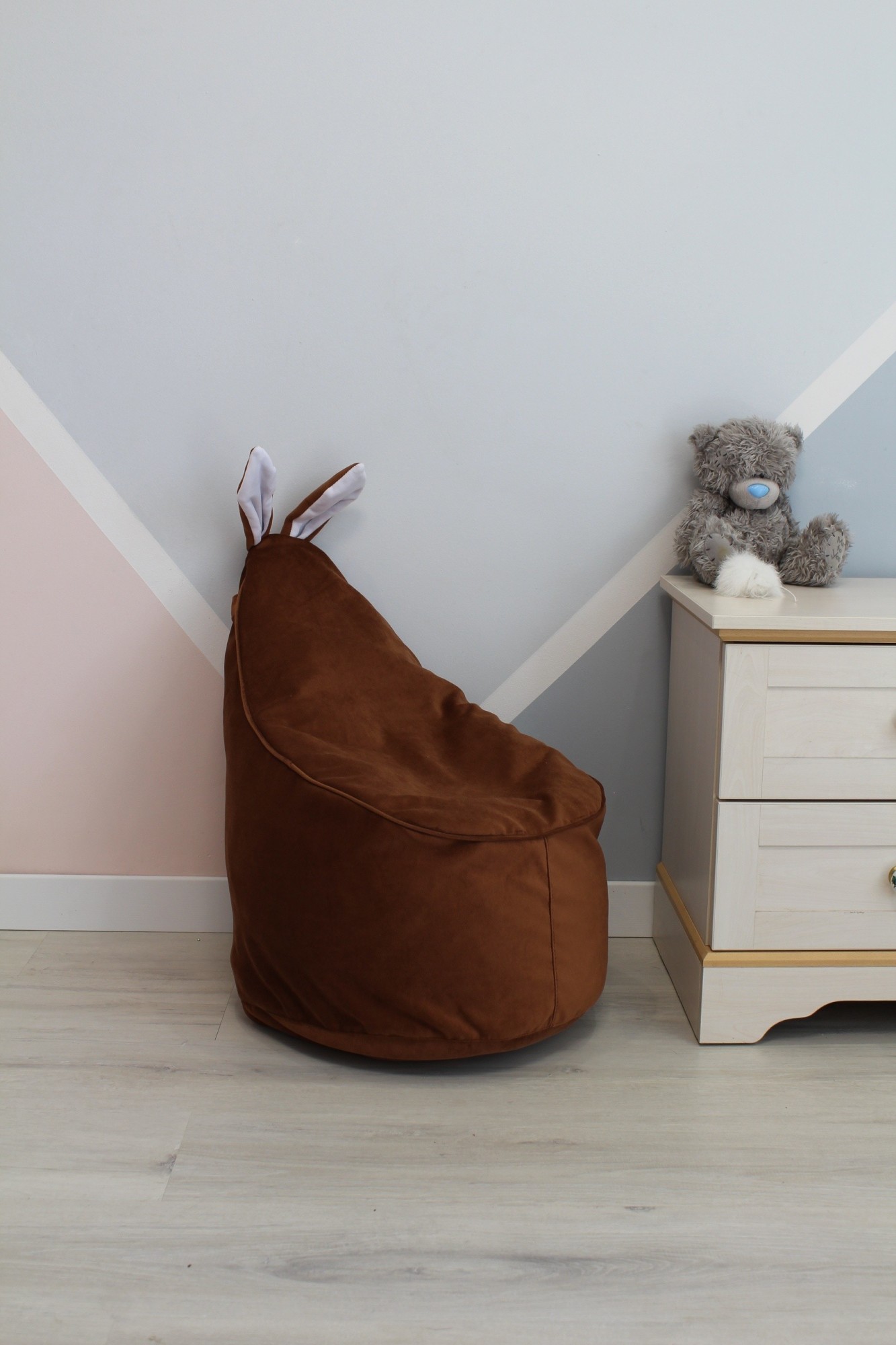

Детское велюровое темно-горчичное Кресло-мешок 80*55 Maikinbaby