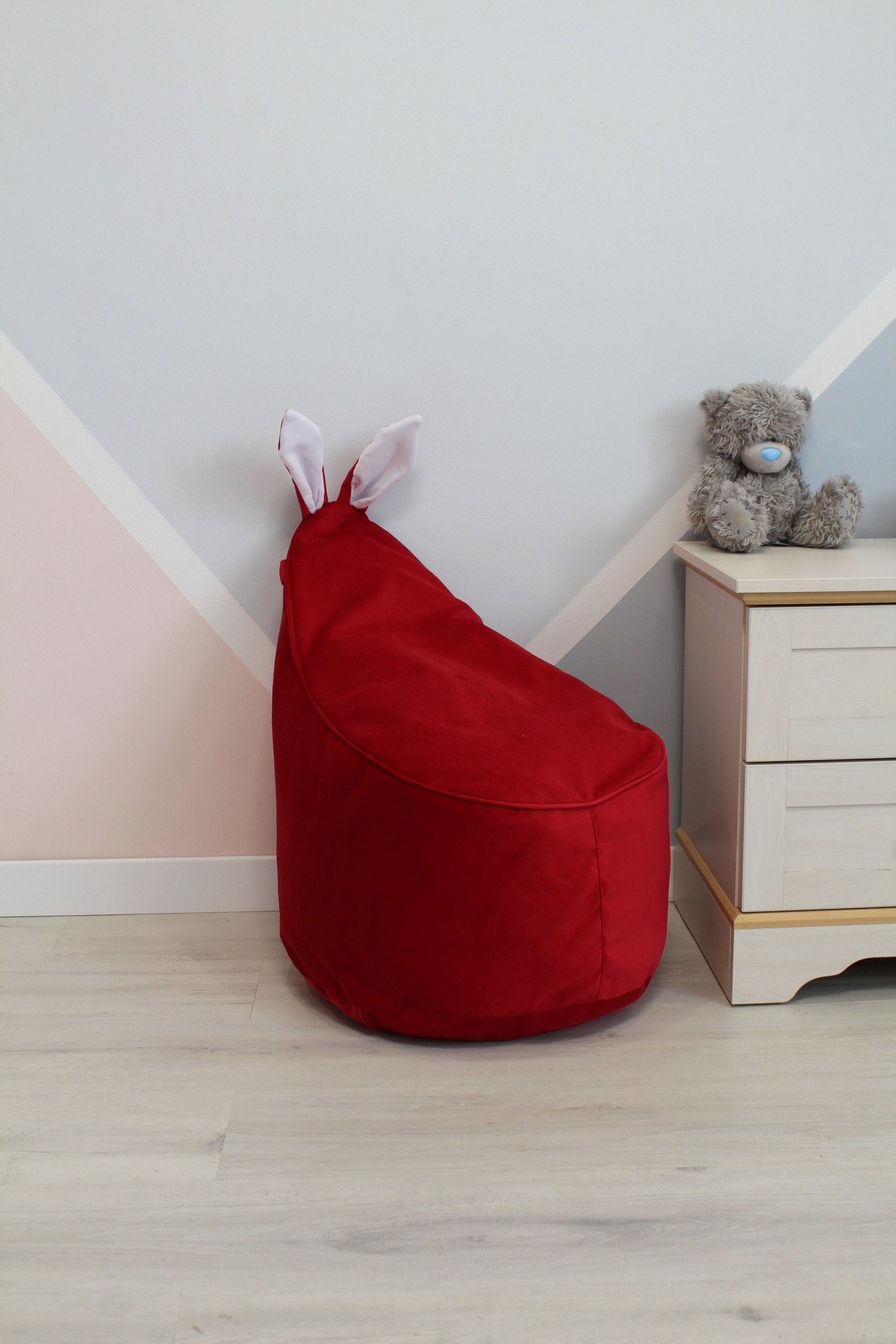 

Детское велюровое красное Кресло-мешок 80*55 Maikinbaby