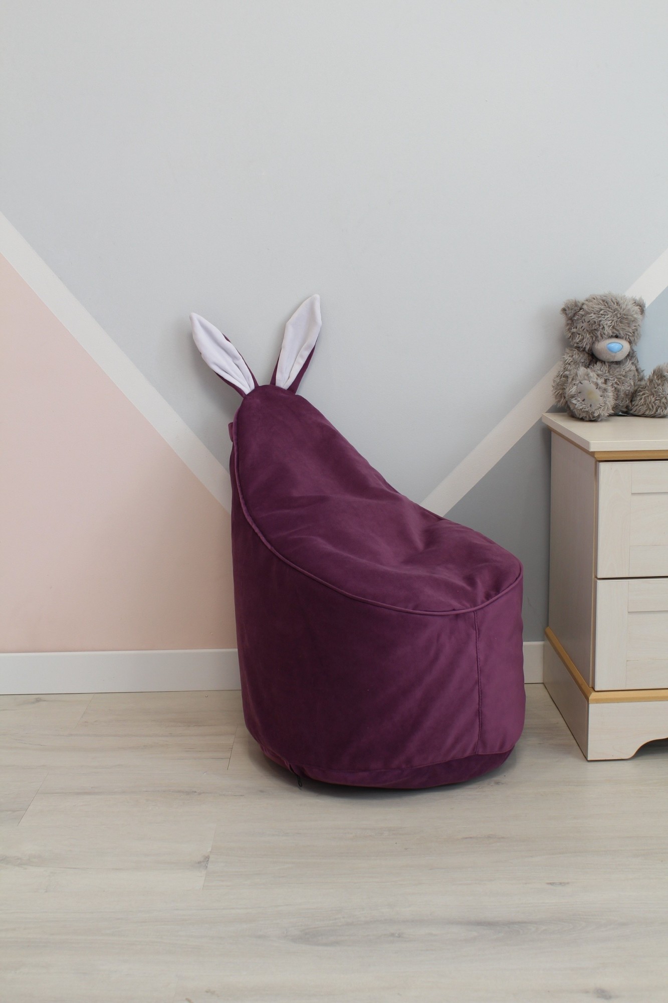 

Детское велюровое сиреневое Кресло-мешок 80*55 Maikinbaby