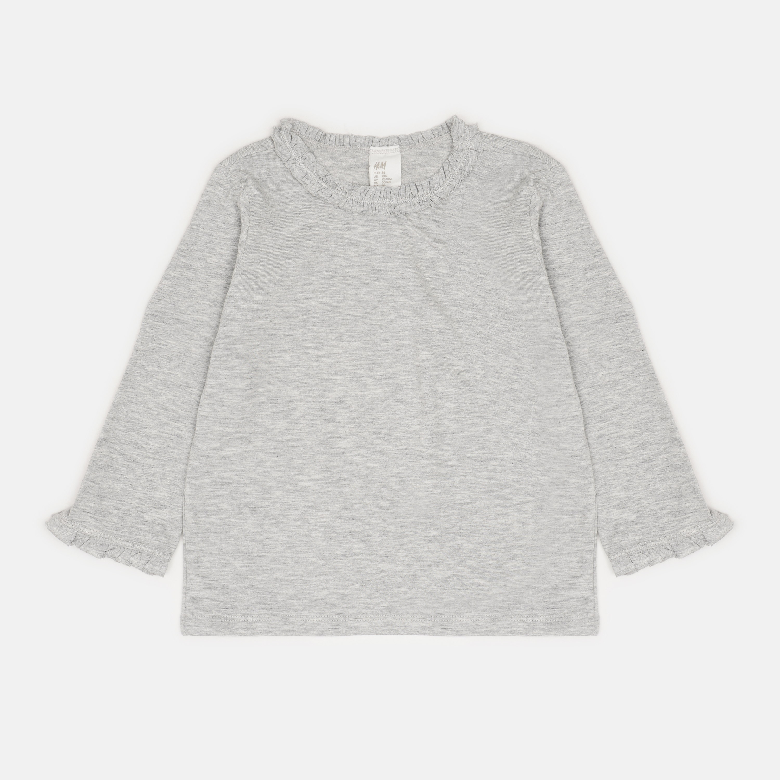 

Футболка с длинными рукавами H&M 1706-86578722 86 см Светло-серый