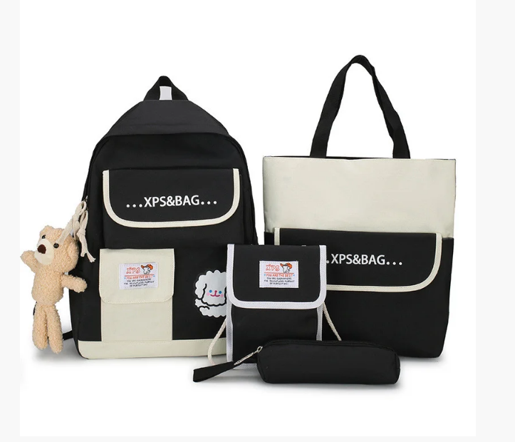 

Комплект Рюкзак женский + сумки + пенал XPSiBAG Черный с бежевым (225G)