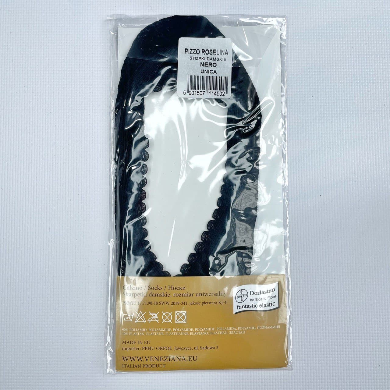 

Женские следки Veneziana Pizzo Poselina OneSize Черные