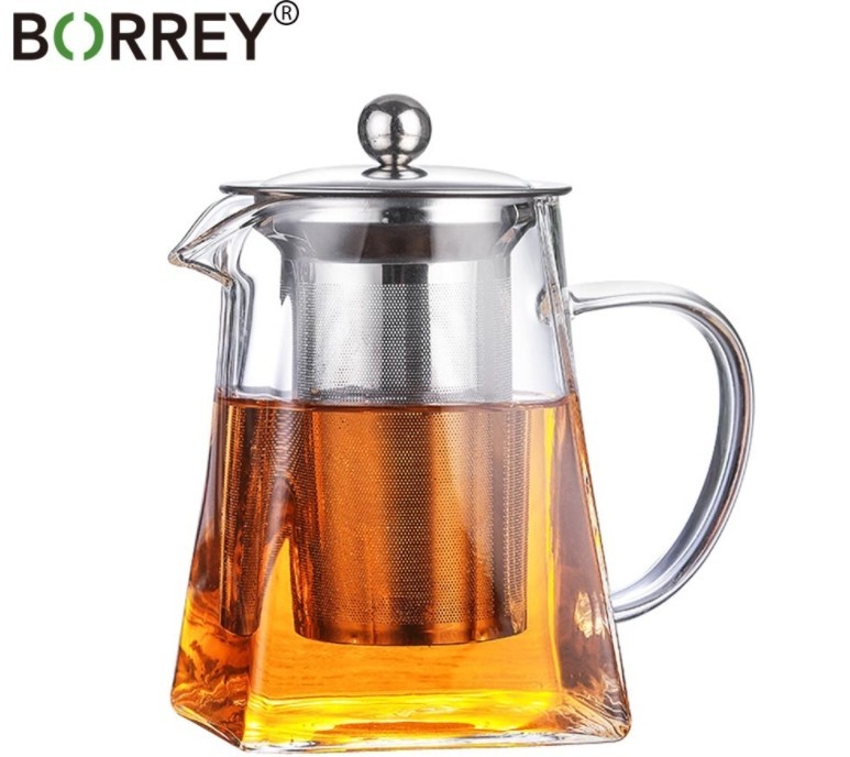 

Чайник стеклянный с заварником BORREY 950 мл.