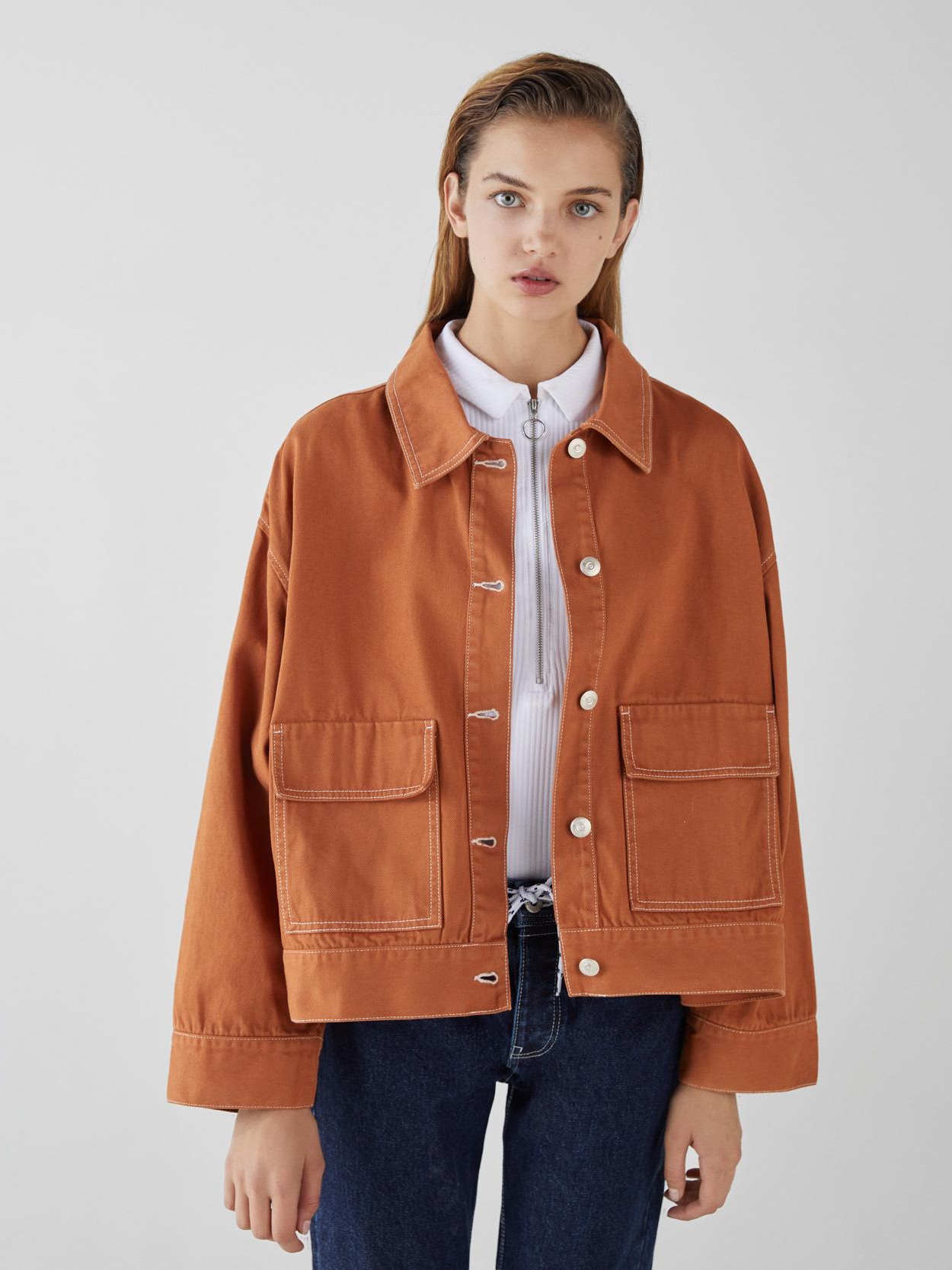 

Ветровка Bershka 6236/335/732-ACPO XS Бледно-кирпичная