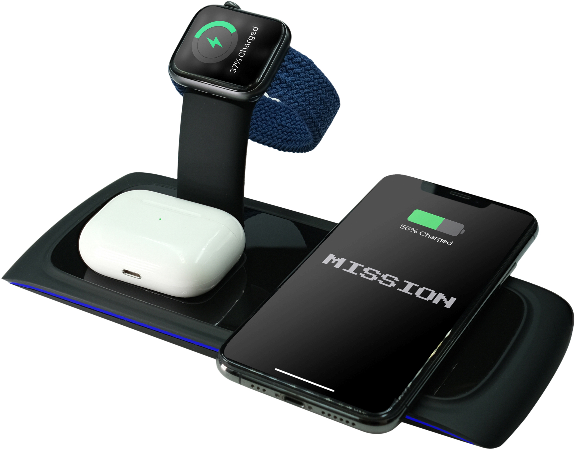 

Беспроводное зарядное устройство Mission Wireless Dock N33 3 в 1 Black (Mi-N33bk)