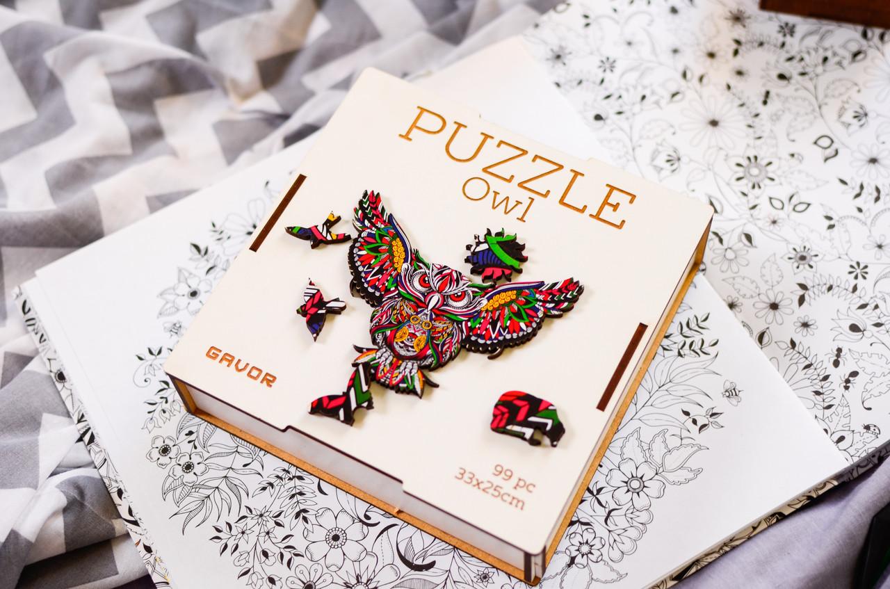 

Дизайнерские деревянные фигурные пазлы для детей Puzzle Owl Gavor