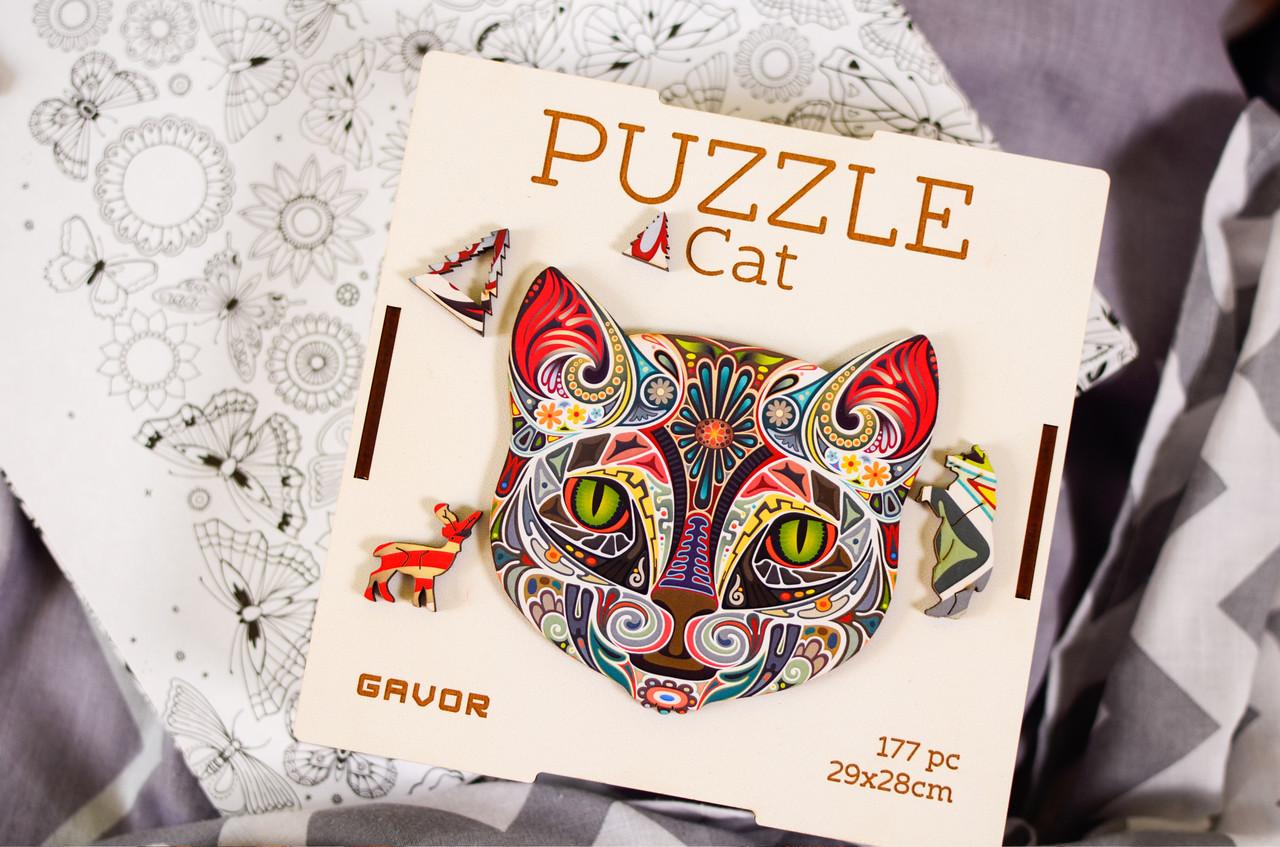 

Дизайнерские деревянные фигурные пазлы для детей Puzzle Cat Gavor