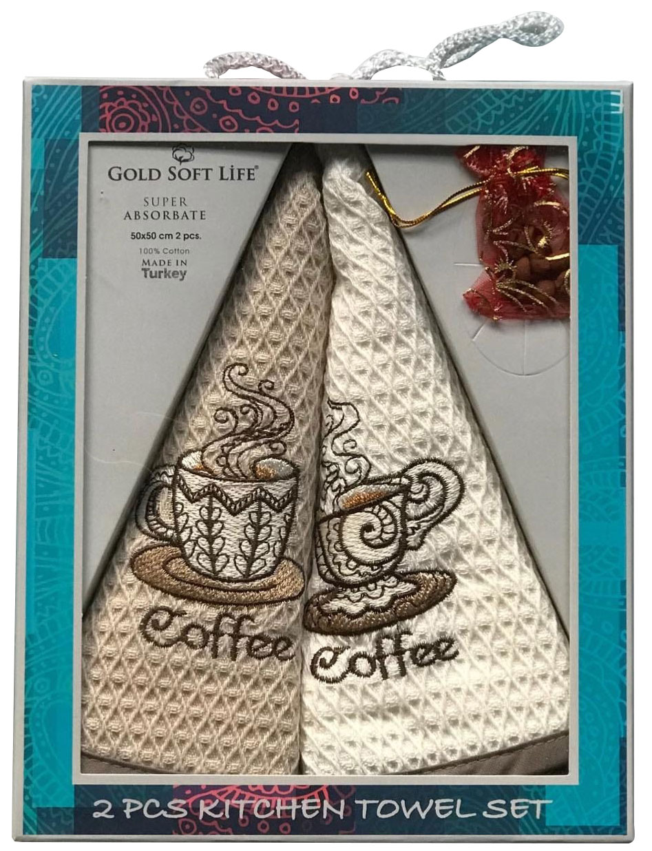 

Набор кухонных полотенец Gold Soft Life Coffee V04 50х50 2 шт (ts-01681)