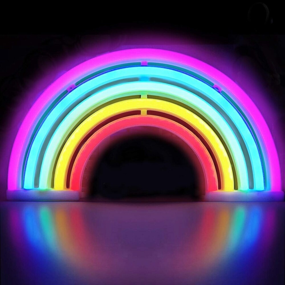 

Настенный декоративный неоновый светильник-ночник Rainbow Разноцветная Decoration Lamp Радуга (30х16 см) - Разноцветный