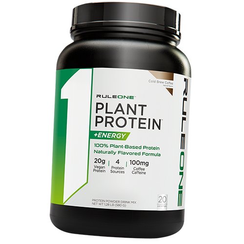 

Растительный протеин с Маслом МСТ, Plant Protein + Energy, Rule 1 640г Холодный кофе (29408006)