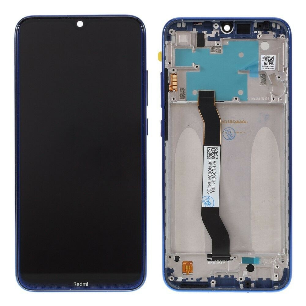 

Дисплей для Xiaomi Redmi Note 8 с сенсором (тачскрином) черный с рамкой синего цвета, Neptune Blue