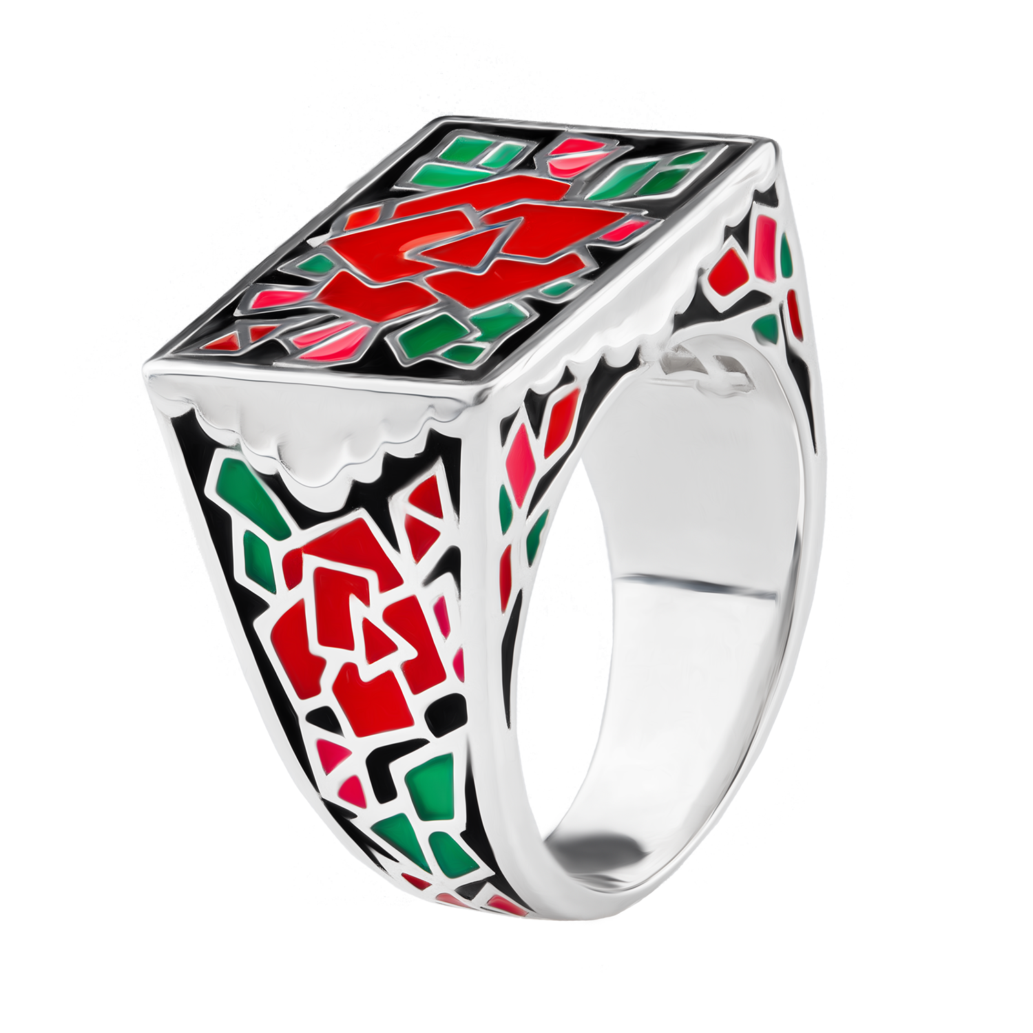 

Срібна КАБЛУЧКА ПЕРСТЕНЬ З КОЛЬОРОВОЮ ТА ЧОРНОЮ ЕМАЛЛЮ ПІОНИ 18 cava.cool