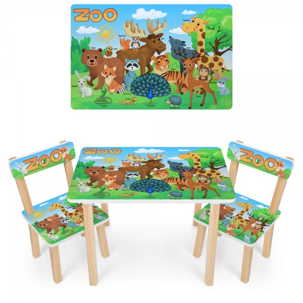 

Стол Bambi 501-109(EN) 2стульчика, зоопарк (BAM004384)