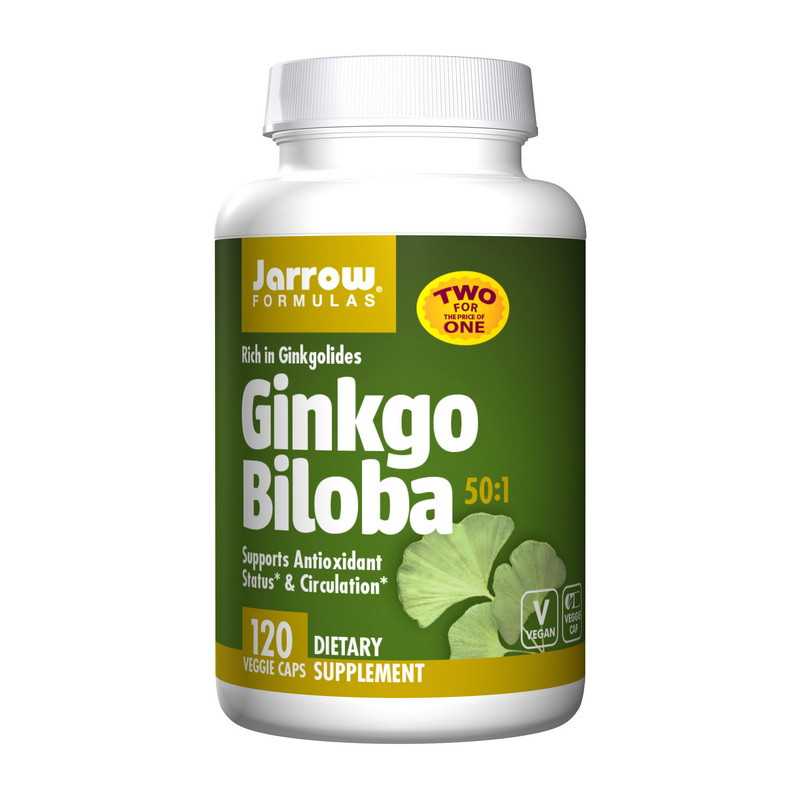 

Гинкго билоба (экстракт листьев 50:1) Jarrow Formulas Ginkgo Biloba (120 veg caps)