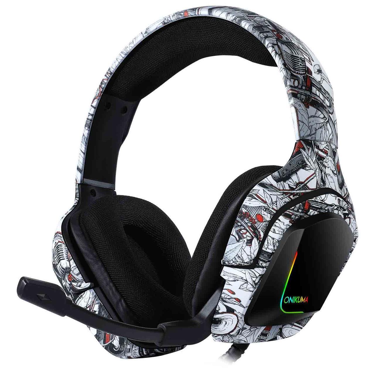 

Наушники игровые Onikuma Gaming LED K20 серый камуфляж (gr_011340)
