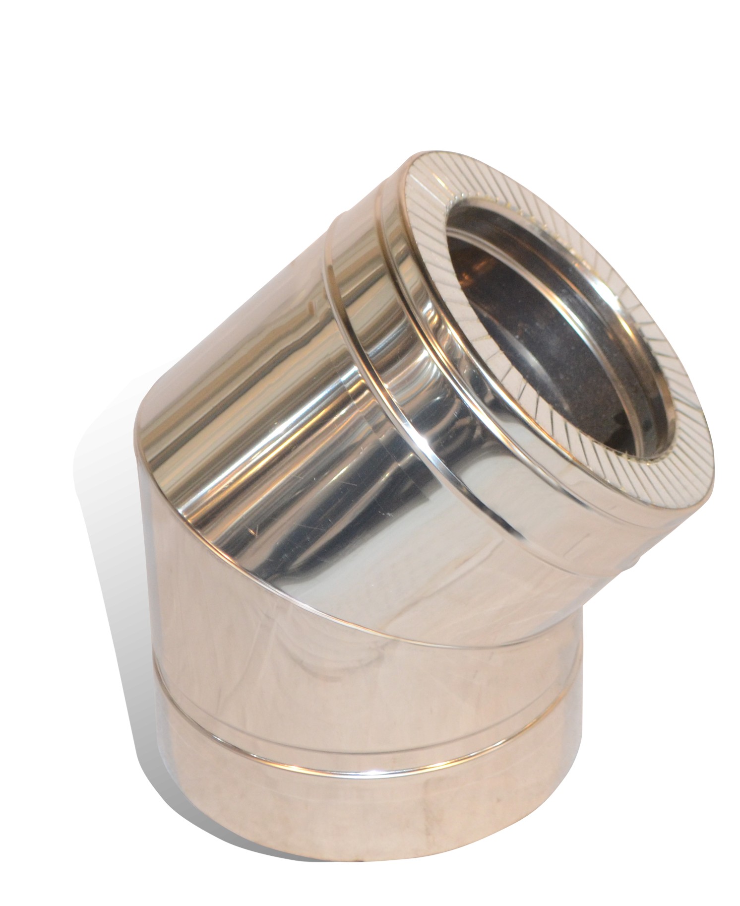 

Коліно із нержавіючої сталі з термоізоляцією в нержавіючому кожусі Versia-Lux ф 200 / 260 мм кут 45 гр товщина 1 мм